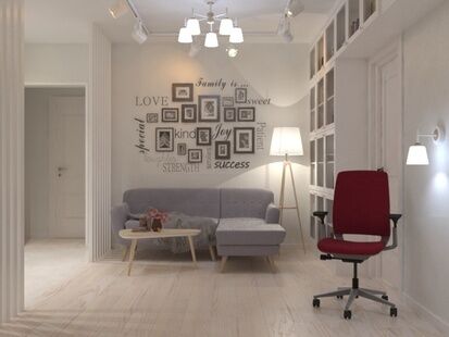 Фото № 2: Дизайн-проект четырехкомнатной квартиры 78.69  м² Стиль Модернизм для ЖК Московский