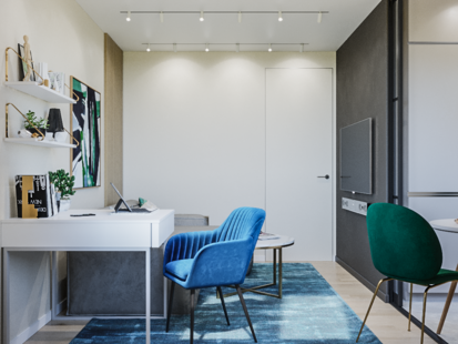 Фото № 6: Дизайн-проект двухкомнатной квартиры 74.8  м² Стиль Контемпорари для ЖК Московский