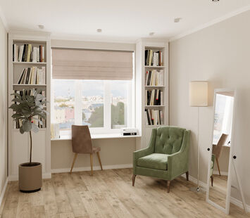 Фото № 2: Дизайн-проект однокомнатной квартиры 39.93  м² Стиль Современная классика для ЖК Московский