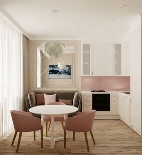 Фото № 1: Дизайн-проект однокомнатной квартиры 39.93  м² Стиль Современная классика для ЖК Московский