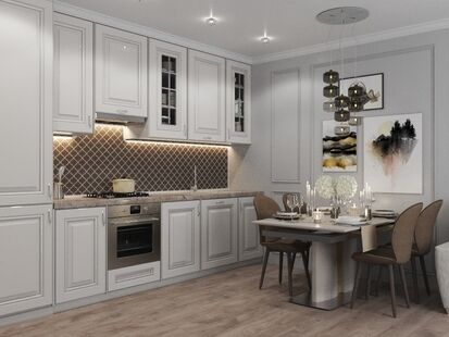 Фото № 2: Дизайн-проект двухкомнатной квартиры 48.0  м² Стиль Современная классика для ЖК Хорошевский