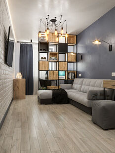 Фото № 5: Дизайн-проект трехкомнатной квартиры 55.12  м² Стиль Лофт для ЖК Московский