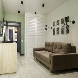 Фото № 6: Дизайн-проект трехкомнатной квартиры 55.12  м² Стиль Лофт для ЖК Московский