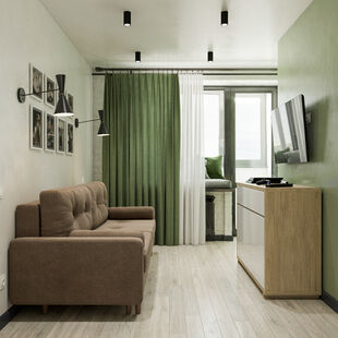 Фото № 3: Дизайн-проект трехкомнатной квартиры 55.12  м² Стиль Лофт для ЖК Московский