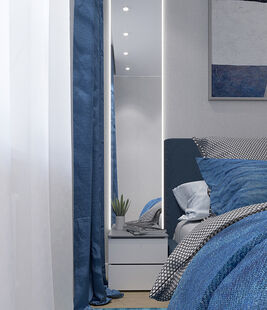 Фото № 6: Дизайн-проект трехкомнатной квартиры 73.79  м² Современный стиль для ЖК Брусчатый Поселок