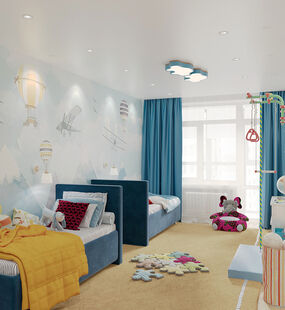 Фото № 2: Дизайн-проект трехкомнатной квартиры 73.79  м² Современный стиль для ЖК Брусчатый Поселок