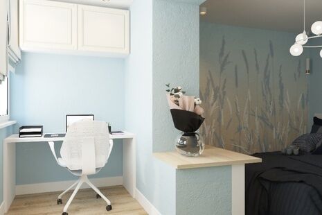 Фото № 3: Дизайн-проект двухкомнатной квартиры 48.83  м² Стиль Современная классика для ЖК Снегири