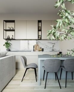 Фото № 5: Дизайн-проект трехкомнатной квартиры 77.4  м² Стиль Минимализм для ЖК Фонвизинский