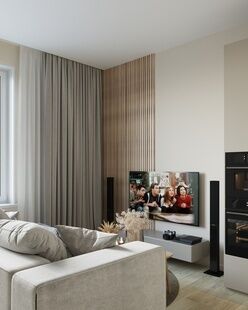 Фото № 6: Дизайн-проект трехкомнатной квартиры 77.4  м² Стиль Минимализм для ЖК Фонвизинский