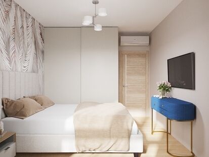 Фото № 3: Дизайн-проект двухкомнатной квартиры 35.0  м² Современный стиль для ЖК Измайловский лес