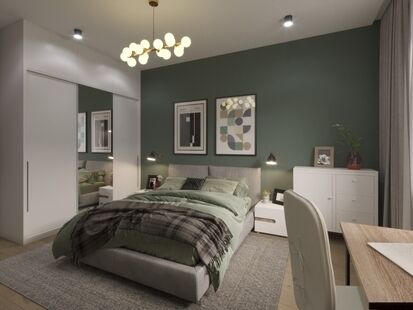 Фото № 2: Дизайн-проект однокомнатной квартиры 51.09  м² Скандинавский стиль для ЖК Фестиваль Парк