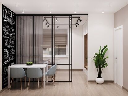 Фото № 3: Дизайн-проект двухкомнатной квартиры 38.8  м² Стиль Модернизм для ЖК Union Park