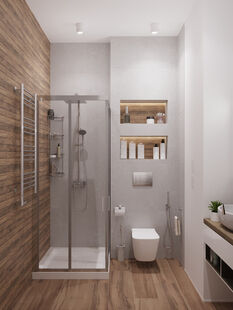 Фото № 2: Дизайн-проект двухкомнатной квартиры 38.8  м² Стиль Модернизм для ЖК Union Park