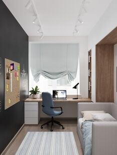 Фото № 6: Дизайн-проект двухкомнатной квартиры 38.8  м² Стиль Модернизм для ЖК Union Park