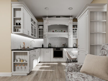 Фото № 4: Дизайн-проект трехкомнатной квартиры 70.25  м² Стиль Современная классика для ЖК Level Павелецкая