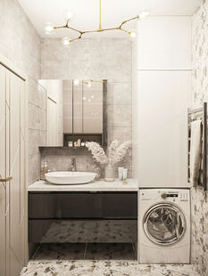 Фото № 5: Дизайн-проект трехкомнатной квартиры 60.8  м² Современный стиль для ЖК Сердце Одинцово