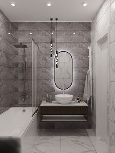 Фото № 2: Дизайн-проект трехкомнатной квартиры 72.9  м² стиль Модернизм для ЖК Московский