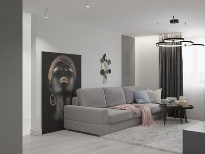 Фото № 4: Дизайн-проект трехкомнатной квартиры 72.9  м² стиль Модернизм для ЖК Московский