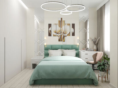 Фото № 6: Дизайн-проект трехкомнатной квартиры 46.4  м² стиль Модернизм для ЖК Тетрис