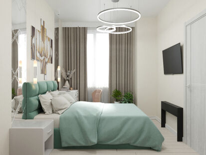 Фото № 2: Дизайн-проект трехкомнатной квартиры 46.4  м² стиль Модернизм для ЖК Тетрис