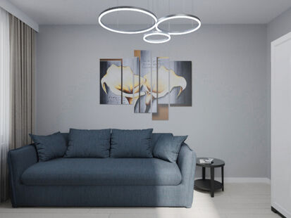 Фото № 5: Дизайн-проект трехкомнатной квартиры 46.4  м² стиль Модернизм для ЖК Тетрис