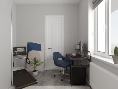 Фото № 4: Дизайн-проект трехкомнатной квартиры 73.45  м² Стиль Минимализм для ЖК Московский