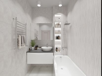 Фото № 2: Дизайн-проект трехкомнатной квартиры 73.45  м² Стиль Минимализм для ЖК Московский