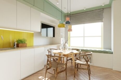 Фото № 4: Дизайн-проект четырехкомнатной квартиры 59.15  м² Стиль Эклектика для ЖК Тополя