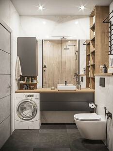 Фото № 4: Дизайн-проект однокомнатной квартиры 41.8  м² Современный стиль для ЖК Черная речка