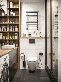 Фото № 6: Дизайн-проект однокомнатной квартиры 41.8  м² Современный стиль для ЖК Черная речка