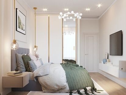 Фото № 4: Дизайн-проект трехкомнатной квартиры 66.85  м² стиль Модернизм для ЖК Левел Амурская