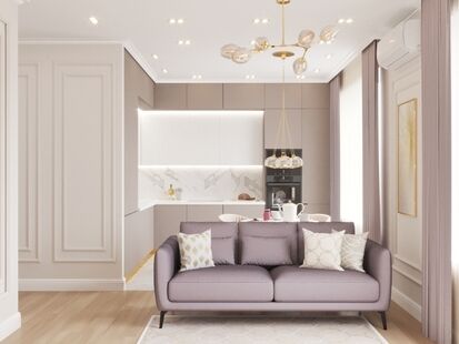 Фото № 6: Дизайн-проект трехкомнатной квартиры 66.85  м² стиль Модернизм для ЖК Левел Амурская