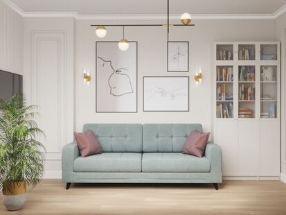 Фото № 3: Дизайн-проект трехкомнатной квартиры 66.85  м² стиль Модернизм для ЖК Левел Амурская