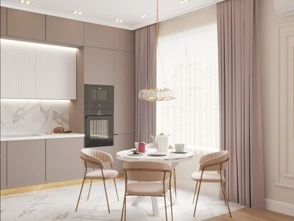 Фото № 5: Дизайн-проект трехкомнатной квартиры 66.85  м² стиль Модернизм для ЖК Левел Амурская