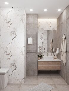 Фото № 2: Дизайн-проект трехкомнатной квартиры 66.85  м² стиль Модернизм для ЖК Левел Амурская