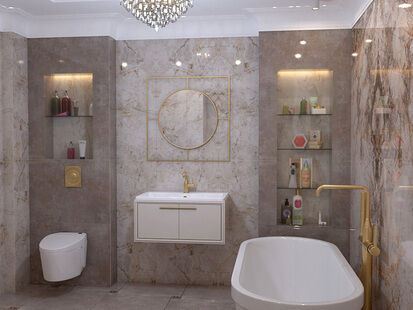 Фото № 5: Дизайн-проект дома/коттеджа 48.98  м² Стиль Современная классика для трехэтажного коттеджа в г. подольск