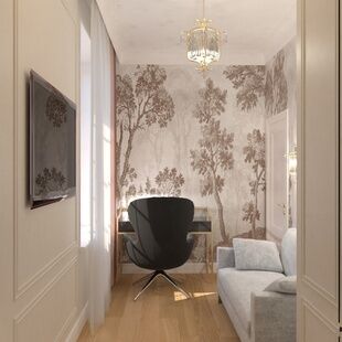 Фото № 2: Дизайн-проект дома/коттеджа 48.26  м² Стиль Современная классика для трехэтажного коттеджа в г. подольск