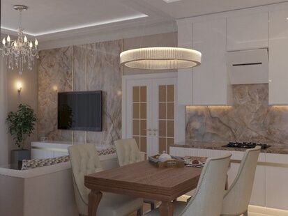 Фото № 1: Дизайн-проект дома/коттеджа 46.85  м² Стиль Современная классика для трехэтажного коттеджа в г. подольск