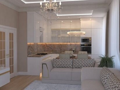 Фото № 6: Дизайн-проект дома/коттеджа 46.85  м² Стиль Современная классика для трехэтажного коттеджа в г. подольск