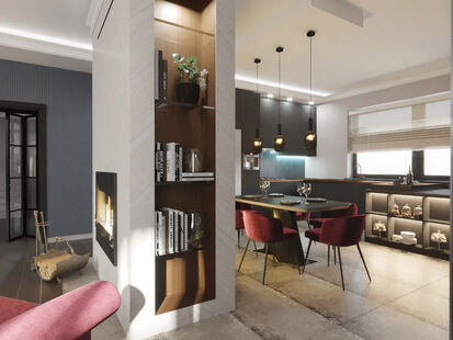 Фото № 4: Дизайн-проект дома/коттеджа 122.05  м² Стиль Эклектика для этажа частного дома в днп белаго