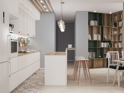 Фото № 1: Дизайн-проект трехкомнатной квартиры 82.5  м² Скандинавский стиль для ЖК Сколковский