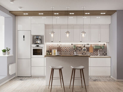 Фото № 5: Дизайн-проект трехкомнатной квартиры 82.5  м² Скандинавский стиль для ЖК Сколковский