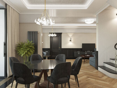 Фото № 6: Дизайн-проект дома/коттеджа 92.39  м² Современный стиль для этажа многоуровневой квартиры в г. пушкино