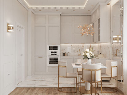 Фото № 6: Дизайн-проект трехкомнатной квартиры 59.5  м² Стиль Современная классика для ЖК Манифест