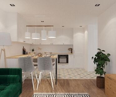 Фото № 1: Дизайн-проект трехкомнатной квартиры 58.7  м² Стиль Контемпорари для ЖК Михайловский парк