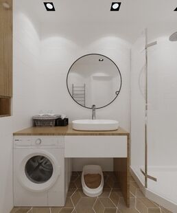 Фото № 3: Дизайн-проект трехкомнатной квартиры 58.7  м² Стиль Контемпорари для ЖК Михайловский парк