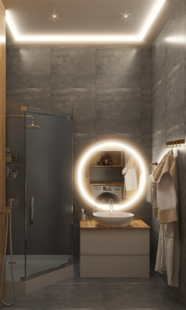 Фото № 4: Дизайн-проект двухкомнатной квартиры 37.81  м² Современный стиль для ЖК Левел Амурская