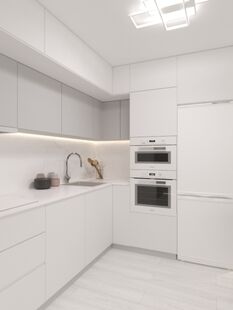 Фото № 4: Дизайн-проект кухни-гостиной 17.6  м² Современный стиль для ЖК Эммануил