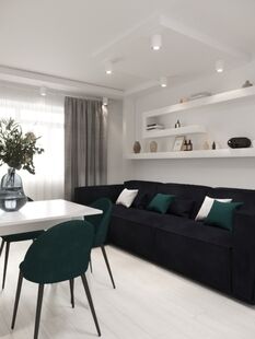 Фото № 5: Дизайн-проект кухни-гостиной 17.6  м² Современный стиль для ЖК Эммануил