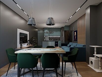 Фото № 1: Дизайн-проект двухкомнатной квартиры 68.2  м² Стиль Лофт для ЖК Дом на Энтузиастов